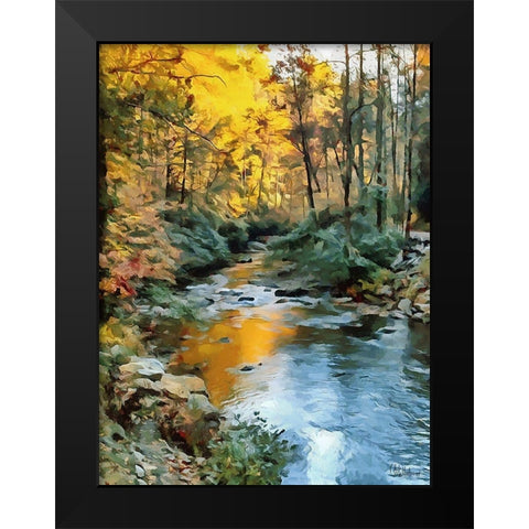 River in the Forest VI Black Modern Wood Framed Art Print by Medeiros, Celito