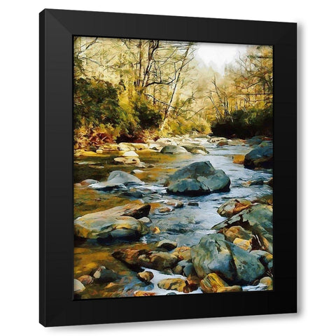 River in the Forest VII Black Modern Wood Framed Art Print with Double Matting by Medeiros, Celito