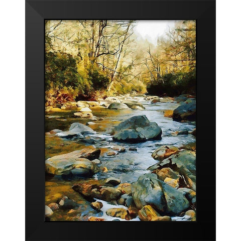 River in the Forest VII Black Modern Wood Framed Art Print by Medeiros, Celito