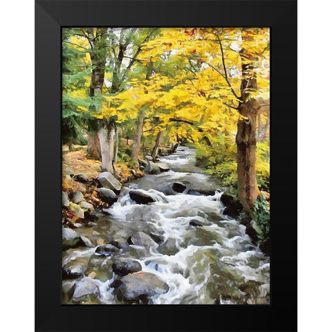 River in the Forest VIII Black Modern Wood Framed Art Print by Medeiros, Celito