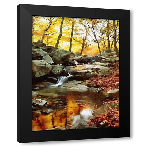 River in the Forest IX Black Modern Wood Framed Art Print with Double Matting by Medeiros, Celito