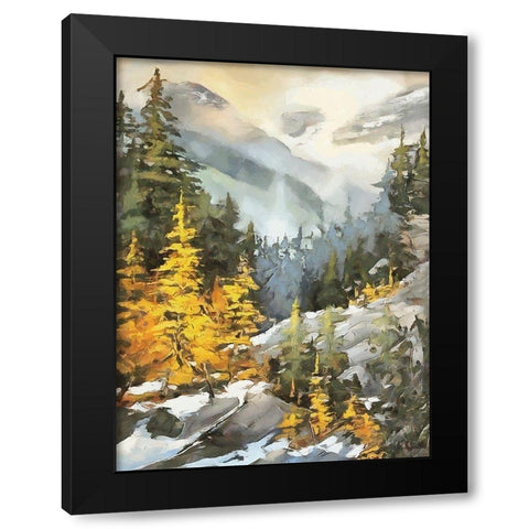 Cloudy Mountains Black Modern Wood Framed Art Print by Medeiros, Celito