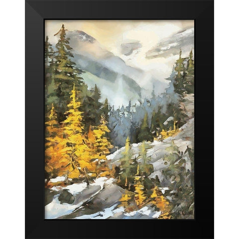 Cloudy Mountains Black Modern Wood Framed Art Print by Medeiros, Celito