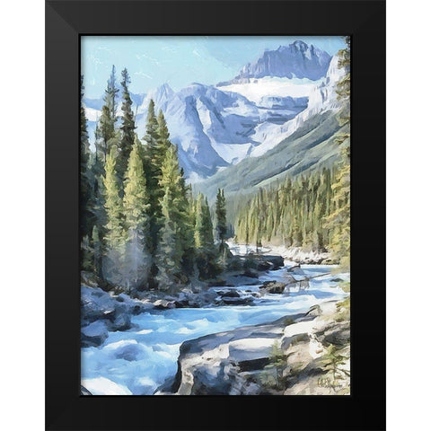 River in the Mountains III Black Modern Wood Framed Art Print by Medeiros, Celito