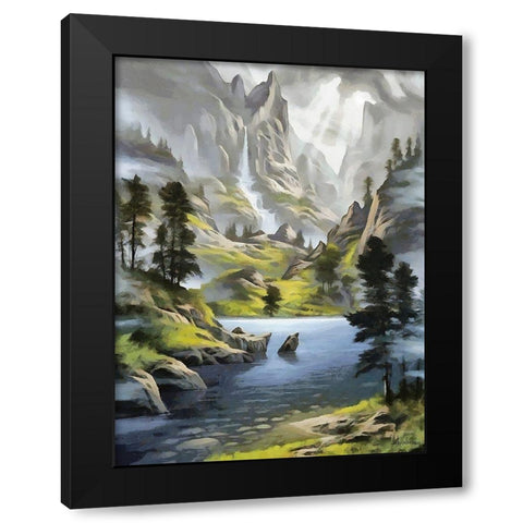 River in the Mountains IV Black Modern Wood Framed Art Print with Double Matting by Medeiros, Celito