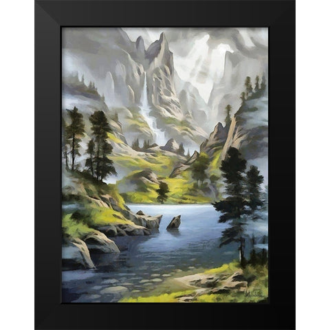 River in the Mountains IV Black Modern Wood Framed Art Print by Medeiros, Celito