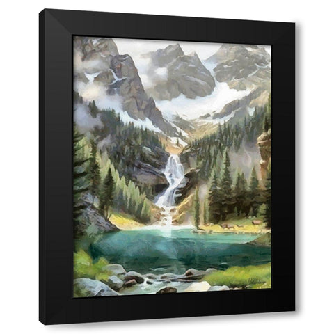 River in the Mountains V Black Modern Wood Framed Art Print with Double Matting by Medeiros, Celito