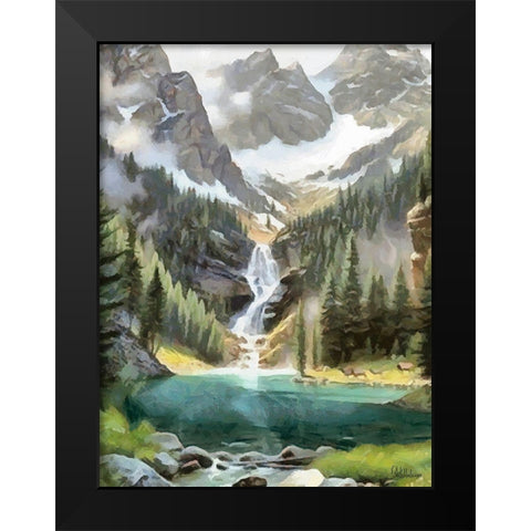 River in the Mountains V Black Modern Wood Framed Art Print by Medeiros, Celito