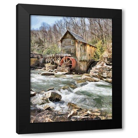 Mill Collection II Black Modern Wood Framed Art Print with Double Matting by Medeiros, Celito