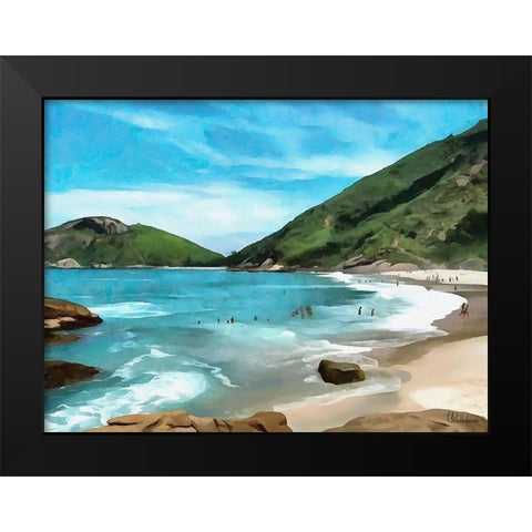 Tropical Bay I Black Modern Wood Framed Art Print by Medeiros, Celito