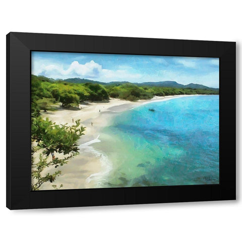 Tropical Bay II Black Modern Wood Framed Art Print with Double Matting by Medeiros, Celito
