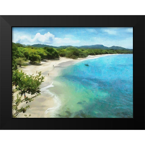 Tropical Bay II Black Modern Wood Framed Art Print by Medeiros, Celito