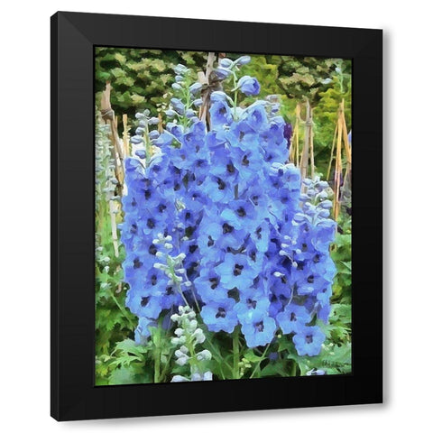 I like Flowers I Black Modern Wood Framed Art Print by Medeiros, Celito