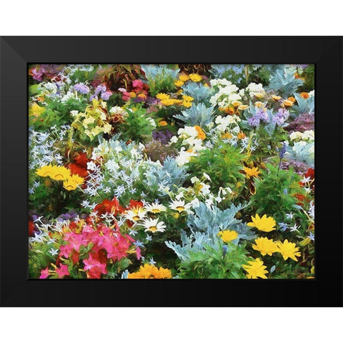 I like Flowers XXXI Black Modern Wood Framed Art Print by Medeiros, Celito
