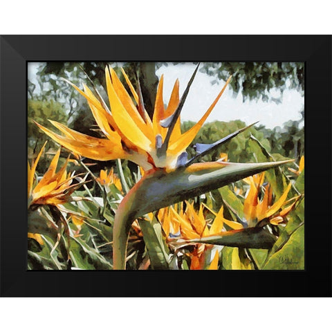 Yellow Orchid II Black Modern Wood Framed Art Print by Medeiros, Celito