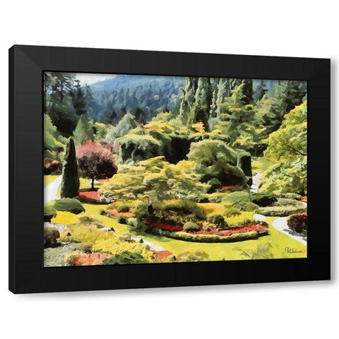 Beautiful Garden I Black Modern Wood Framed Art Print with Double Matting by Medeiros, Celito