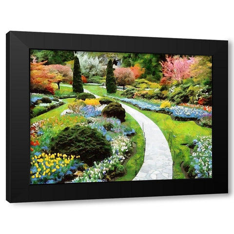 Beautiful Garden II Black Modern Wood Framed Art Print by Medeiros, Celito