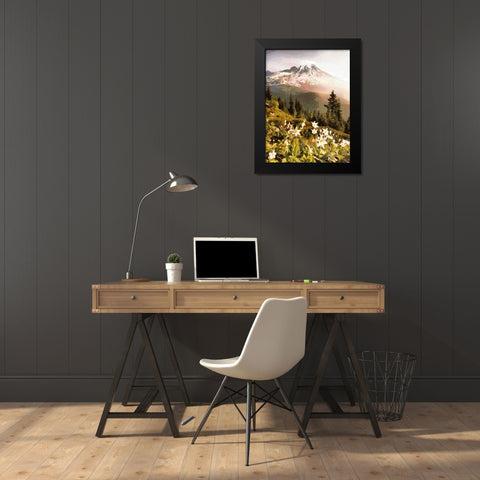 White Flowers in the Alps Black Modern Wood Framed Art Print by Medeiros, Celito