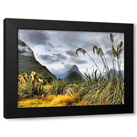 Triangle Rock Black Modern Wood Framed Art Print with Double Matting by Medeiros, Celito