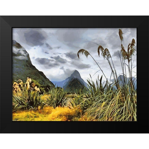 Triangle Rock Black Modern Wood Framed Art Print by Medeiros, Celito