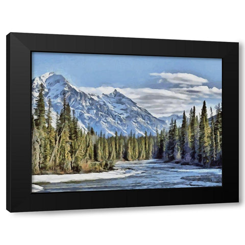 Rocky Mountains I Black Modern Wood Framed Art Print with Double Matting by Medeiros, Celito