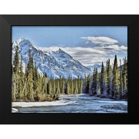 Rocky Mountains I Black Modern Wood Framed Art Print by Medeiros, Celito