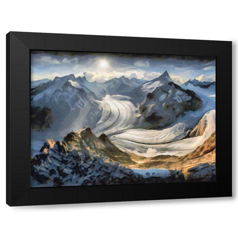 Glacier Black Modern Wood Framed Art Print by Medeiros, Celito