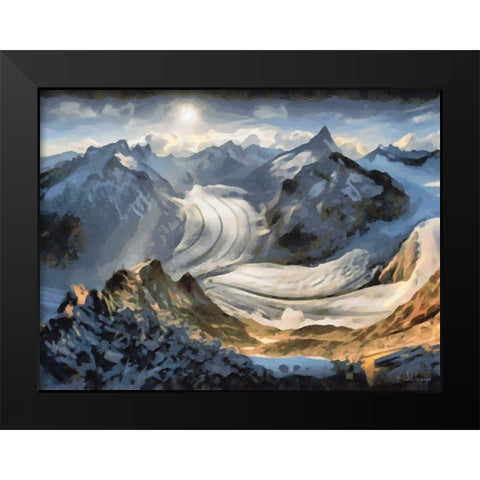Glacier Black Modern Wood Framed Art Print by Medeiros, Celito