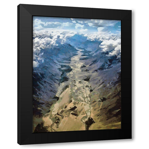 Glacier II Black Modern Wood Framed Art Print with Double Matting by Medeiros, Celito
