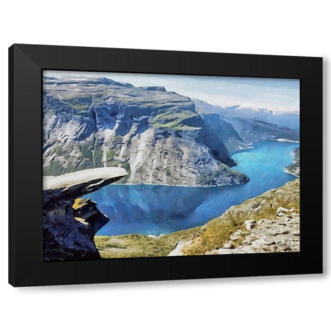 Fjord in Norway Black Modern Wood Framed Art Print with Double Matting by Medeiros, Celito
