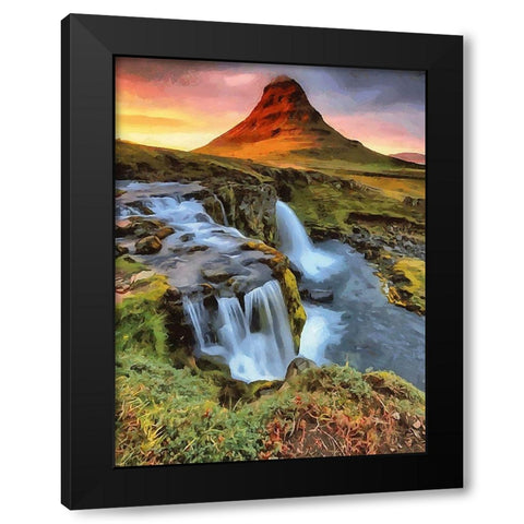 Beautiful Iceland Black Modern Wood Framed Art Print by Medeiros, Celito