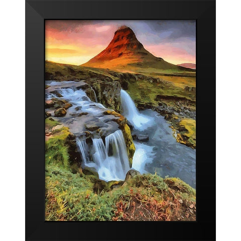 Beautiful Iceland Black Modern Wood Framed Art Print by Medeiros, Celito