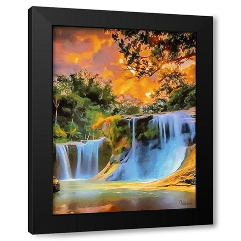 Amazing Watterfall I Black Modern Wood Framed Art Print by Medeiros, Celito