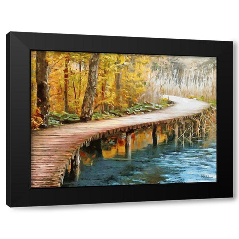 Walkway on Wooden Stilts Black Modern Wood Framed Art Print with Double Matting by Medeiros, Celito