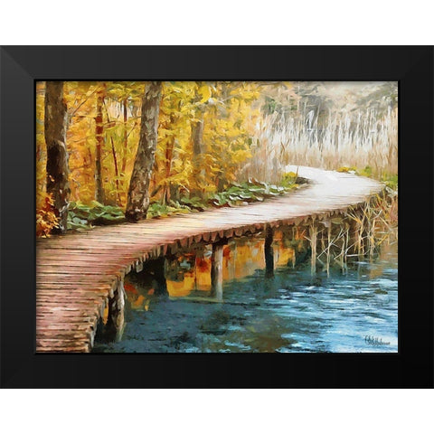 Walkway on Wooden Stilts Black Modern Wood Framed Art Print by Medeiros, Celito