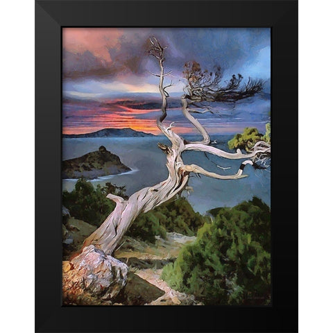 View Through Dry Tree Black Modern Wood Framed Art Print by Medeiros, Celito