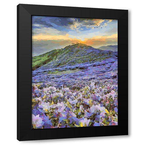 Flovers in the Mountains III Black Modern Wood Framed Art Print by Medeiros, Celito