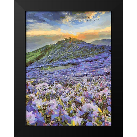 Flovers in the Mountains III Black Modern Wood Framed Art Print by Medeiros, Celito