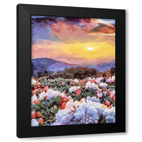Flovers in the Mountains V Black Modern Wood Framed Art Print with Double Matting by Medeiros, Celito