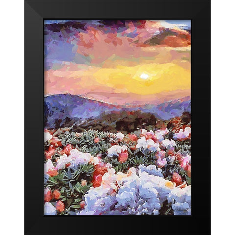 Flovers in the Mountains V Black Modern Wood Framed Art Print by Medeiros, Celito