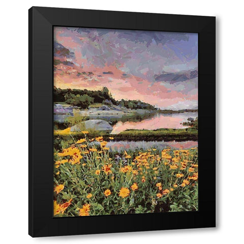 Flovers in the Mountains VI Black Modern Wood Framed Art Print by Medeiros, Celito