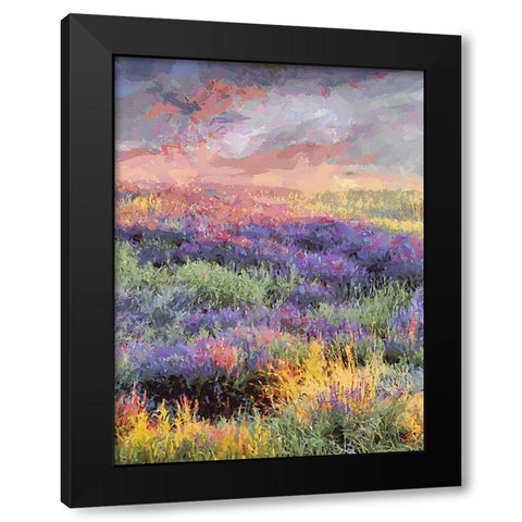 Lavender Field III Black Modern Wood Framed Art Print by Medeiros, Celito
