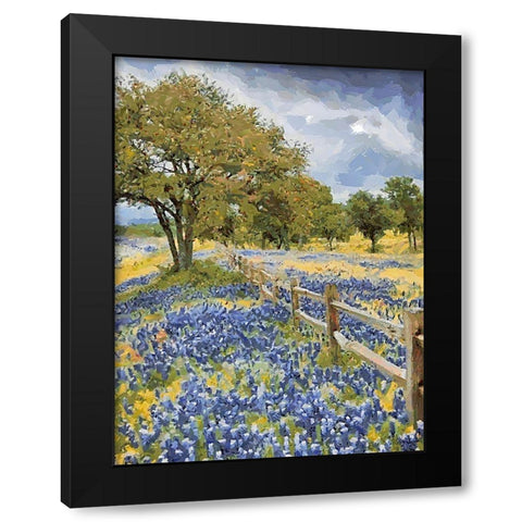 Lavender Field IV Black Modern Wood Framed Art Print by Medeiros, Celito