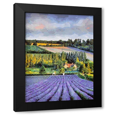 Lavender Field VI Black Modern Wood Framed Art Print by Medeiros, Celito