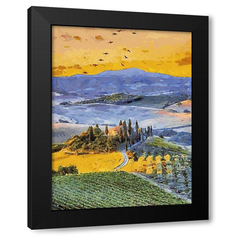 My Lovely Tuscany Black Modern Wood Framed Art Print with Double Matting by Medeiros, Celito