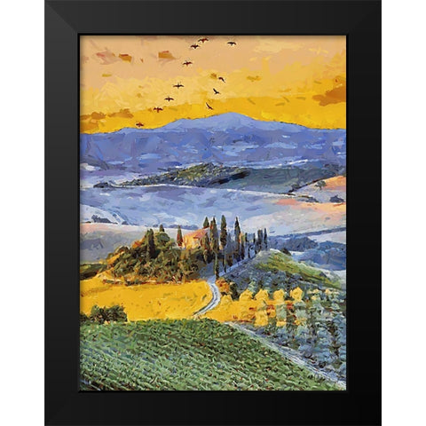 My Lovely Tuscany Black Modern Wood Framed Art Print by Medeiros, Celito