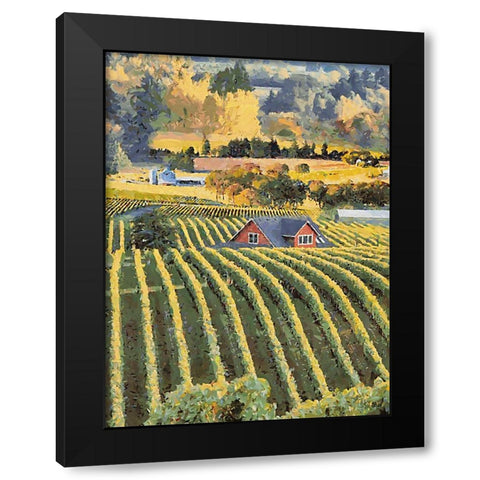 Vineyard Black Modern Wood Framed Art Print with Double Matting by Medeiros, Celito