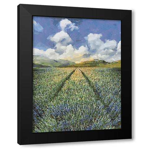 Sunset over Flowers I Black Modern Wood Framed Art Print by Medeiros, Celito
