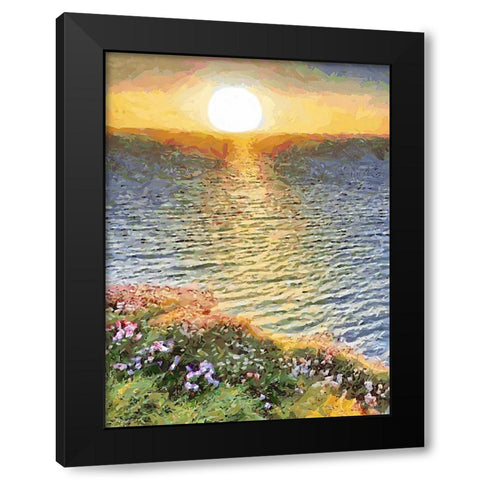 Romantic Sunset I Black Modern Wood Framed Art Print with Double Matting by Medeiros, Celito