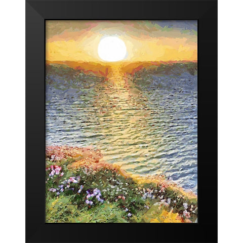 Romantic Sunset I Black Modern Wood Framed Art Print by Medeiros, Celito